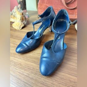 Vintage Mary Jane Dark Blue Navy Blue Heels